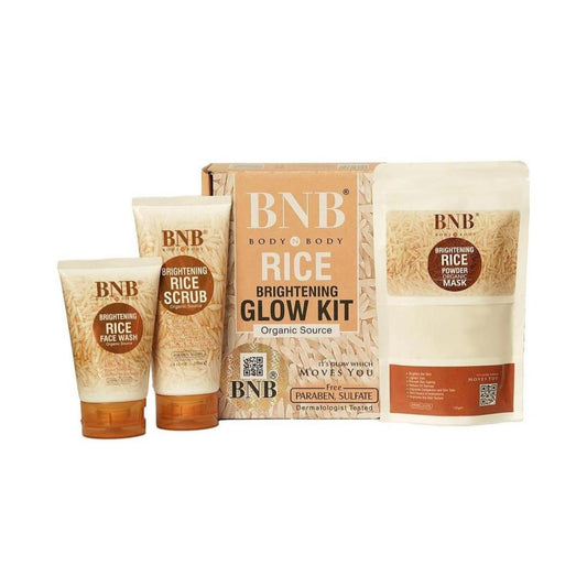 Brightening Rice Facial Kit - 3 Pcs Set for Whitening and Exfoliation